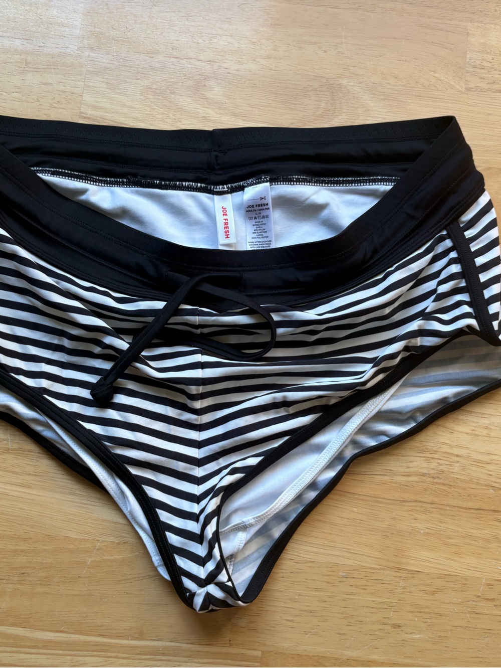 Joe Fresh Black & White Striped Women’s Swim Bottoms